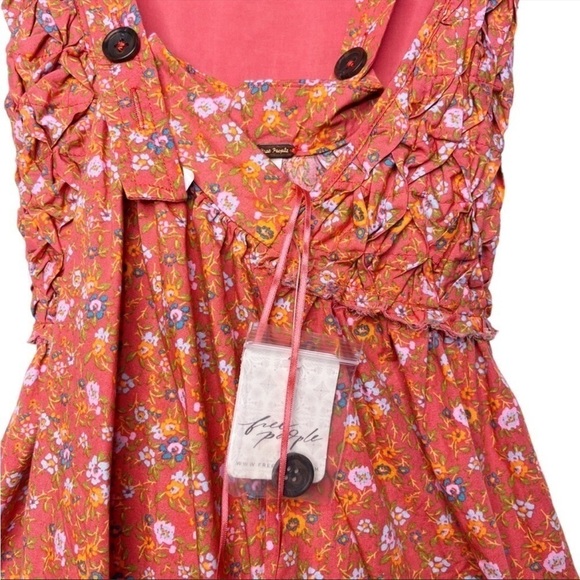 Free PEOPLE NWT Petunia Backless Floral Mini Dress Size Small in Poppy Combo - Picture 13 of 15